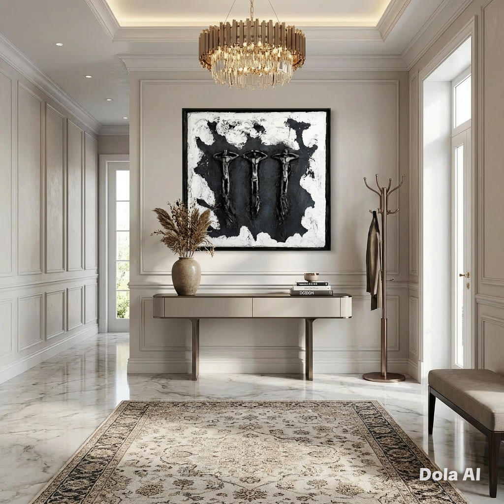 Obsidian Trinity – Textured Sculptural Wall Art | Modern Statement Wall Décor (60cm)
