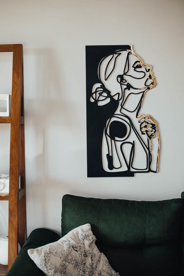 Line Art Wall "Golden Muse"