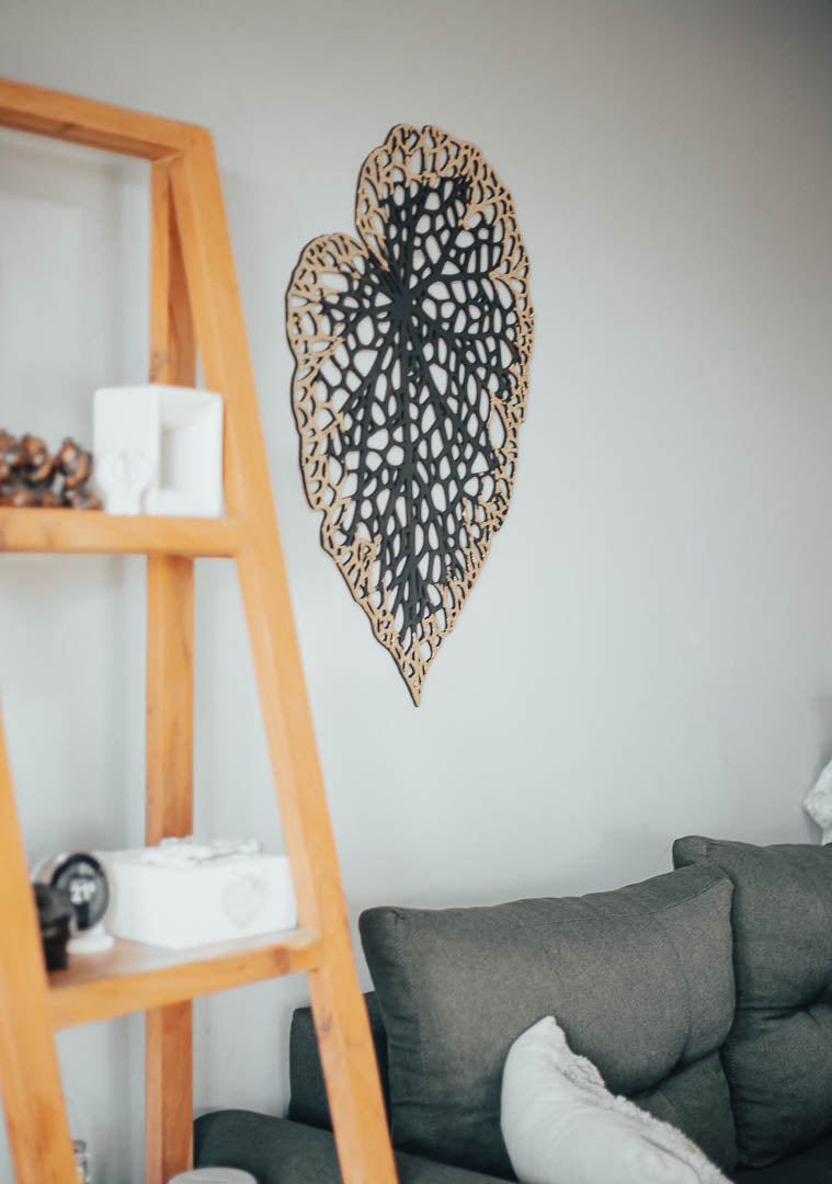 Exotic Leaf Wooden Wall Art - Tropical Gleam