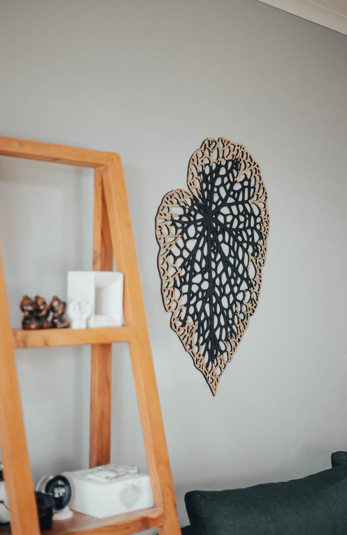 Exotic Leaf Wooden Wall Art - Tropical Gleam