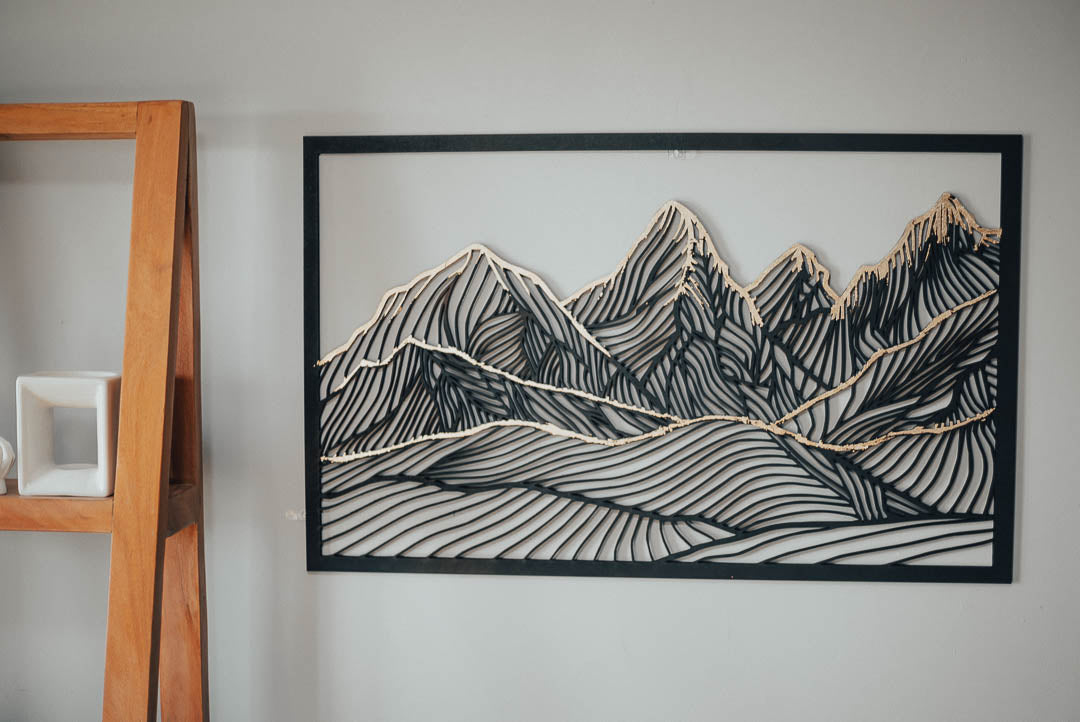 Mountain Landscape Wooden Wall Art - Peak Serenity