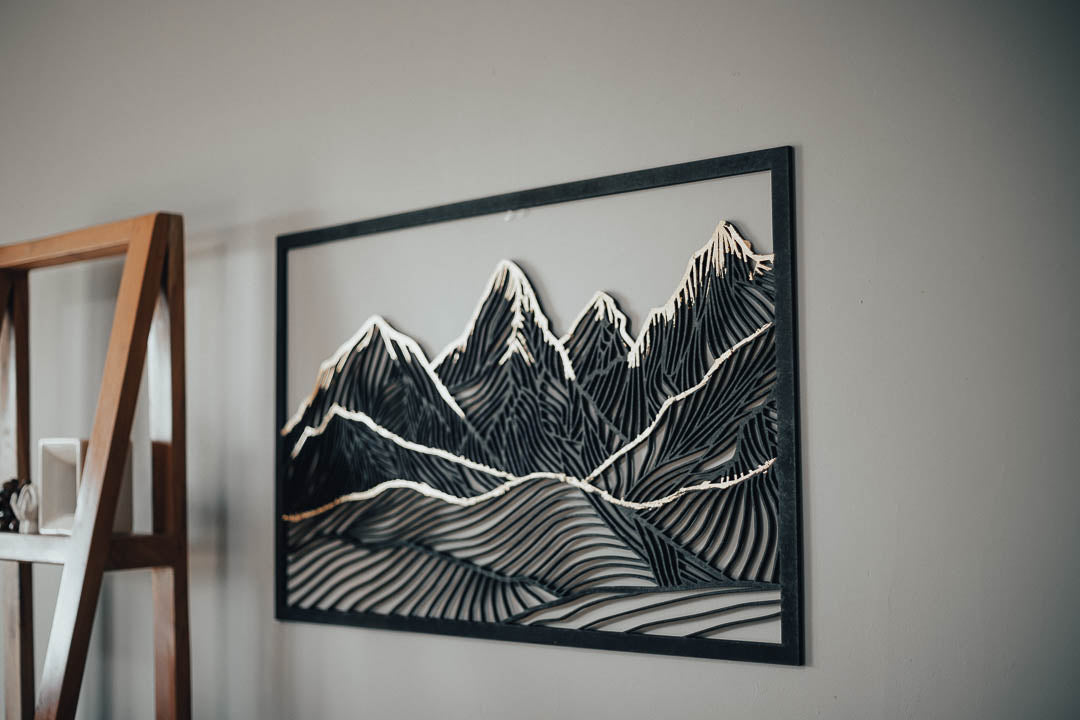 Mountain Landscape Wooden Wall Art - Peak Serenity