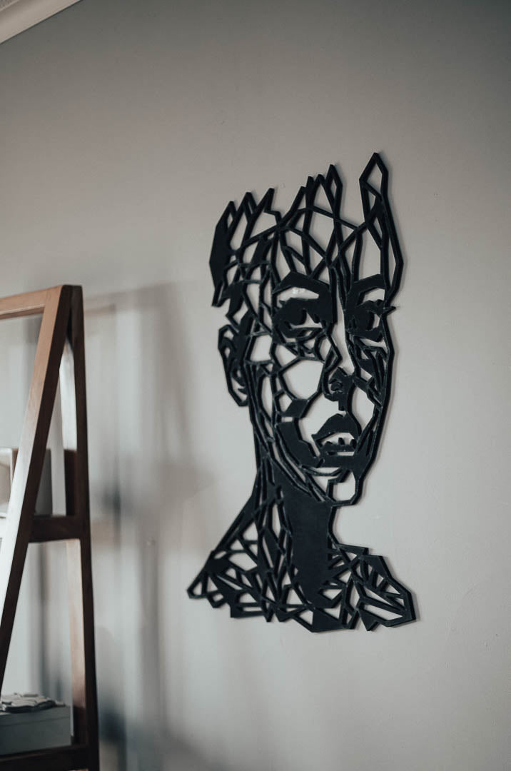 Abstract Geometric Portrait Wooden Wall Art - Linear Identity