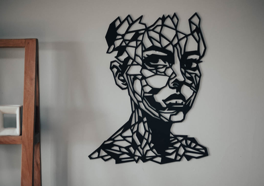 Abstract Geometric Portrait Wooden Wall Art - Linear Identity