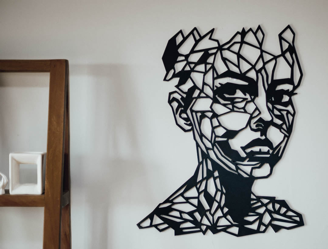 Abstract Geometric Portrait Wooden Wall Art - Linear Identity