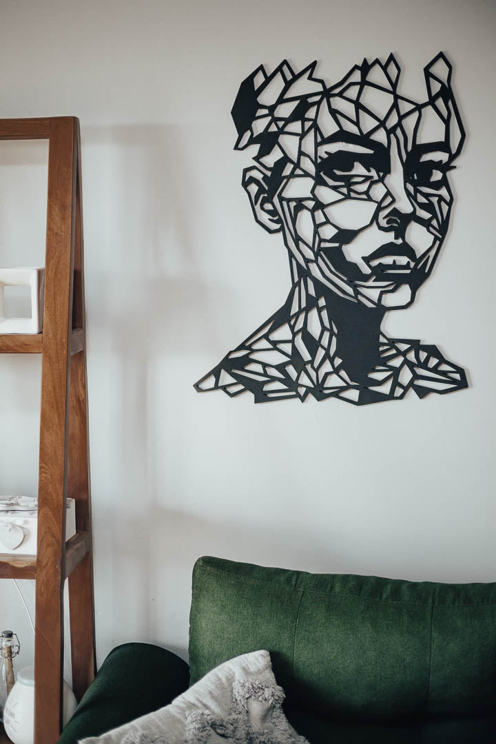 Abstract Geometric Portrait Wooden Wall Art - Linear Identity