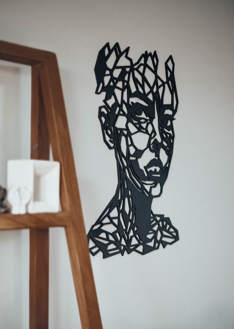 Abstract Geometric Portrait Wooden Wall Art - Linear Identity