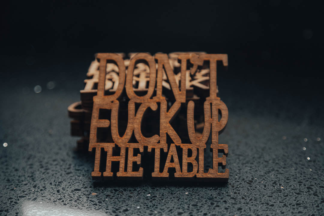 Funny Wooden Text Coasters – Humorous & Friendly Messages (Set of 8)