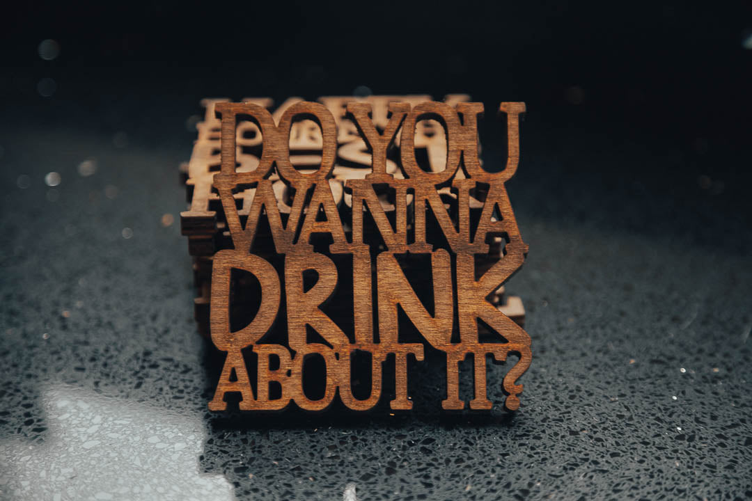 Funny Wooden Text Coasters – Humorous & Friendly Messages (Set of 8)