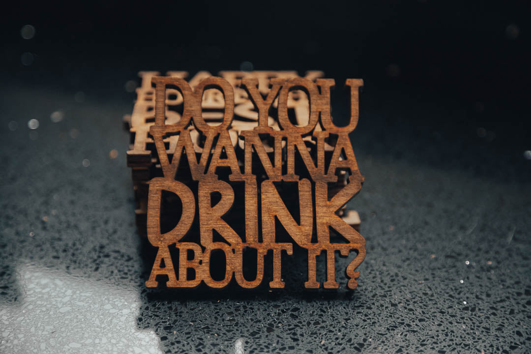 Funny Wooden Text Coasters – Humorous & Friendly Messages (Set of 8)
