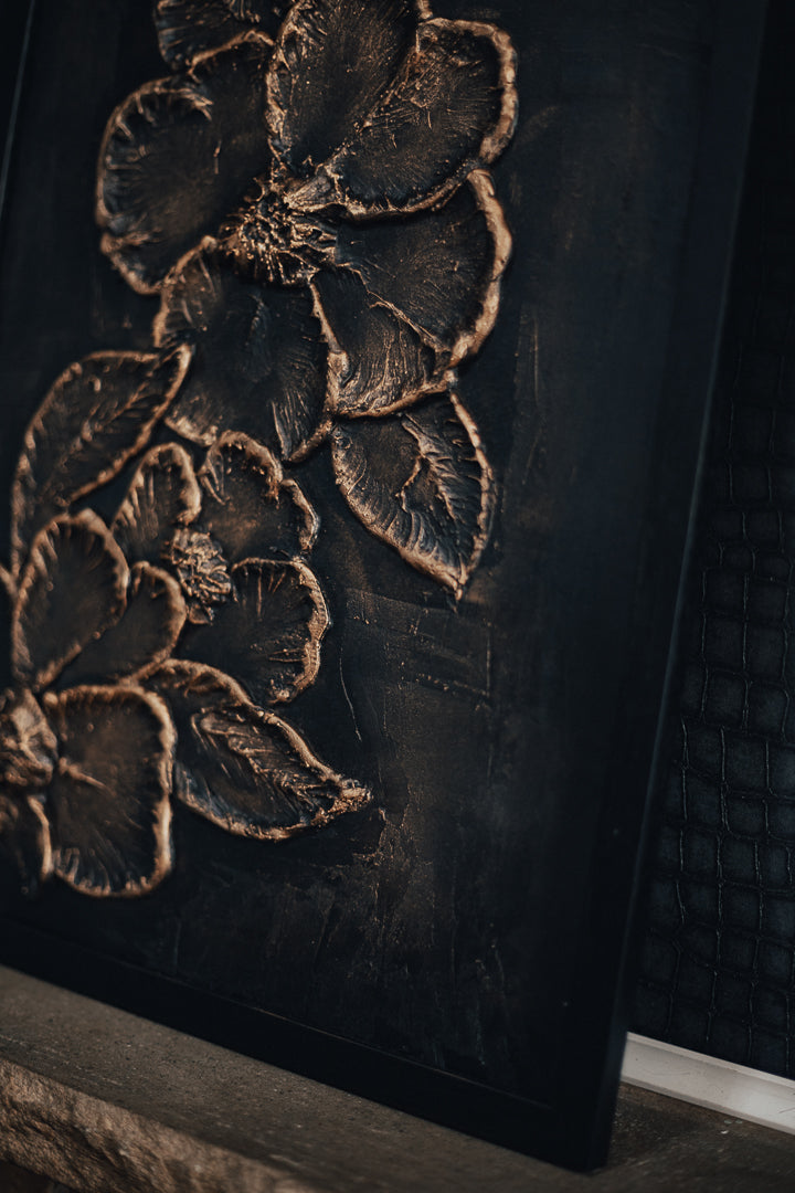 Textured Golden Flower Wall Art