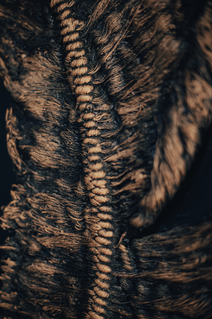 Luxury Textured Feather Wall Art – Black & Gold