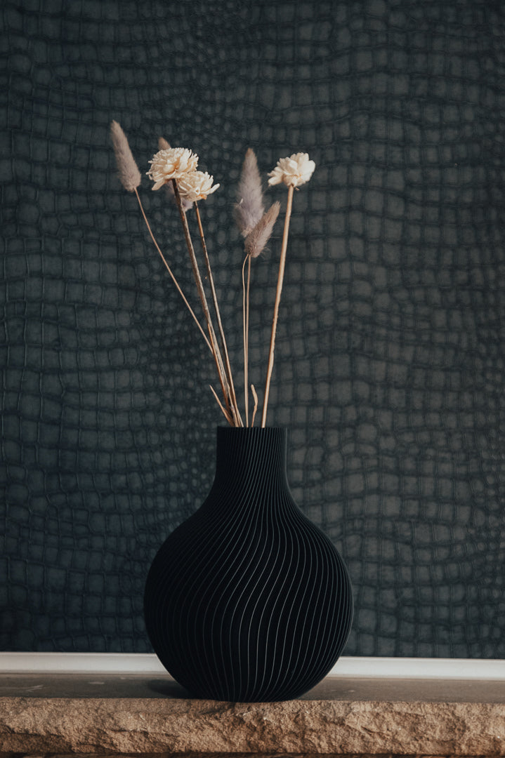 Modern Ribbed Vase