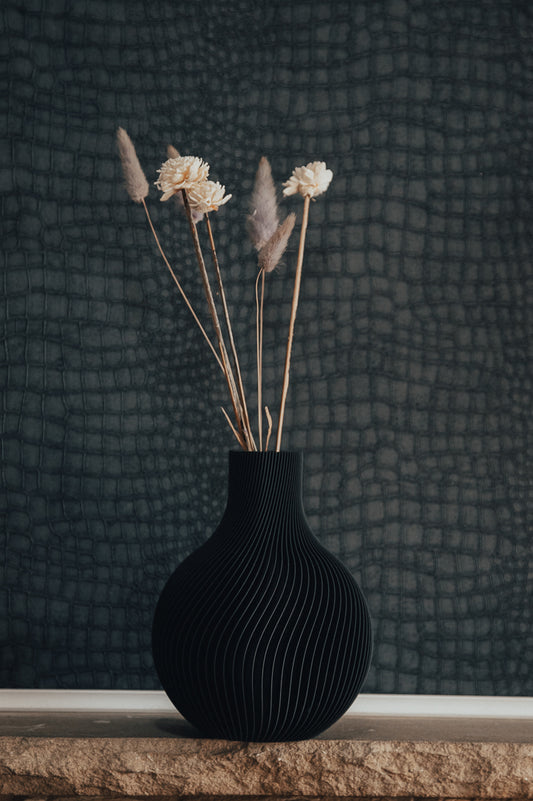 Modern Ribbed Vase