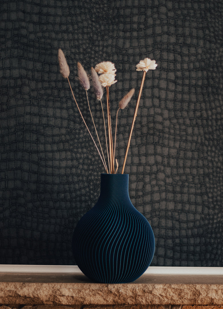Modern Ribbed Vase