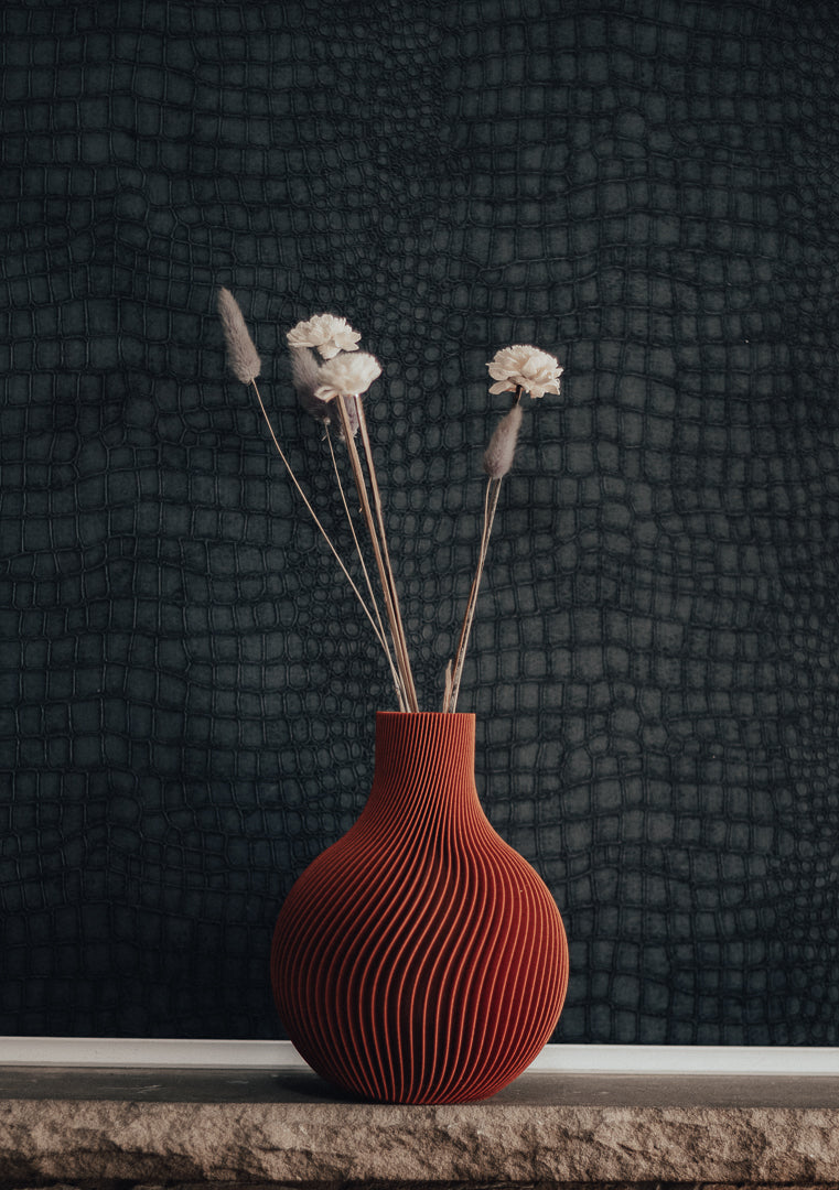 Modern Ribbed Vase