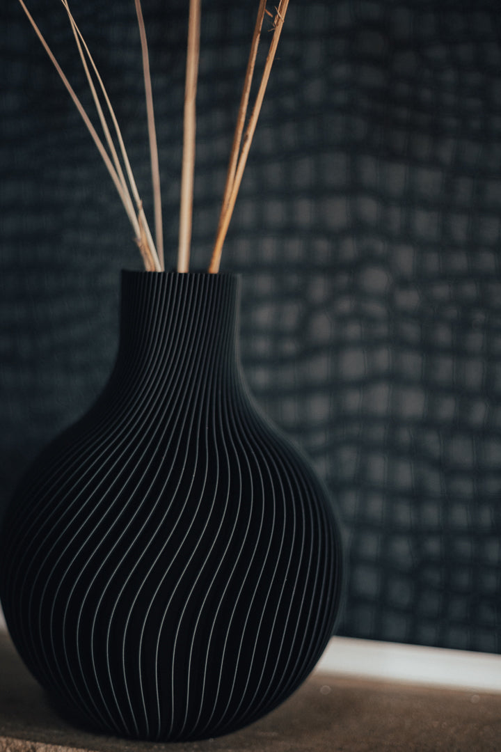 Modern Ribbed Vase
