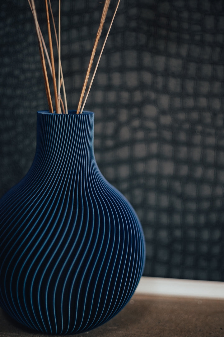 Modern Ribbed Vase