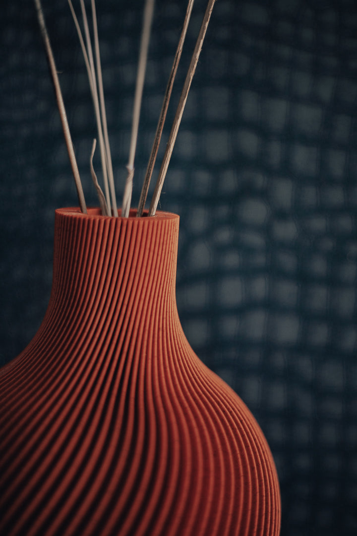 Modern Ribbed Vase