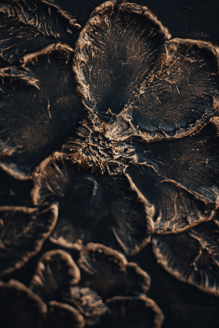 Textured Golden Flower Wall Art